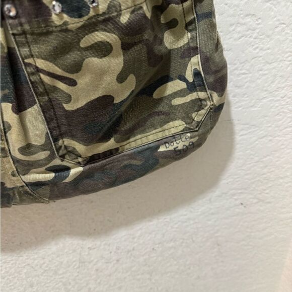 Camo Purse braided handle jewerled size jean purse/camo bag/lining - Picture 6 of 15